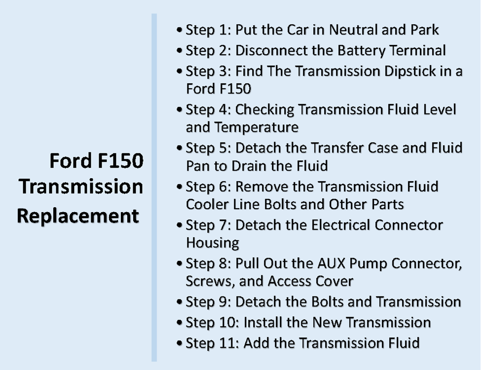 ford f150 transmission replacement steps