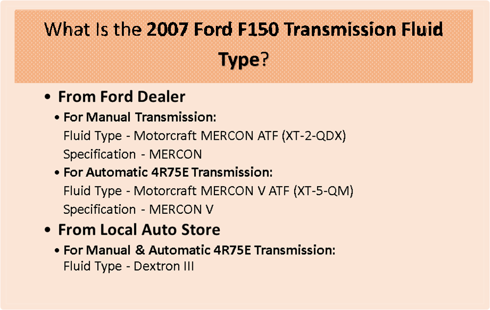 transmission fluid type for 2007 ford f150