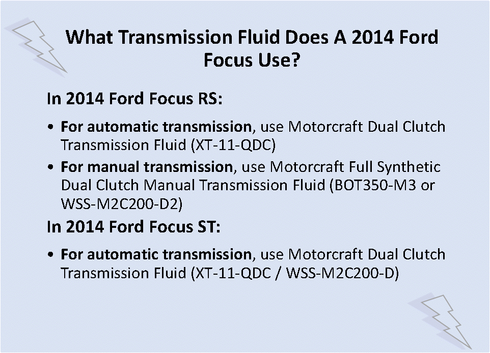 2014 ford focus transmission fluid type