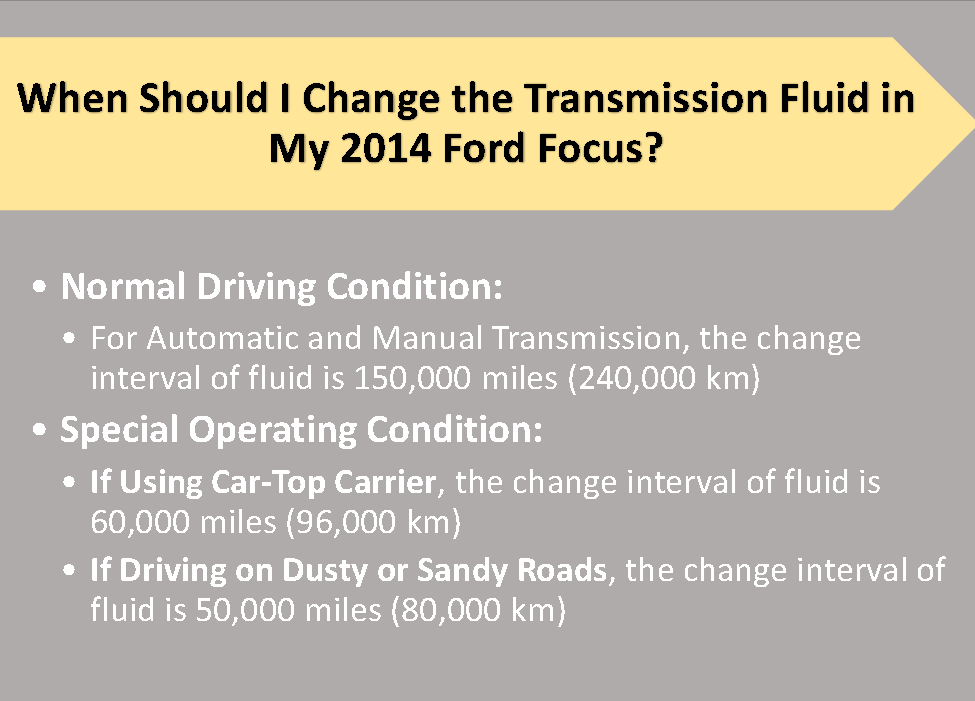 2014 ford focus transmission fluid change interval
