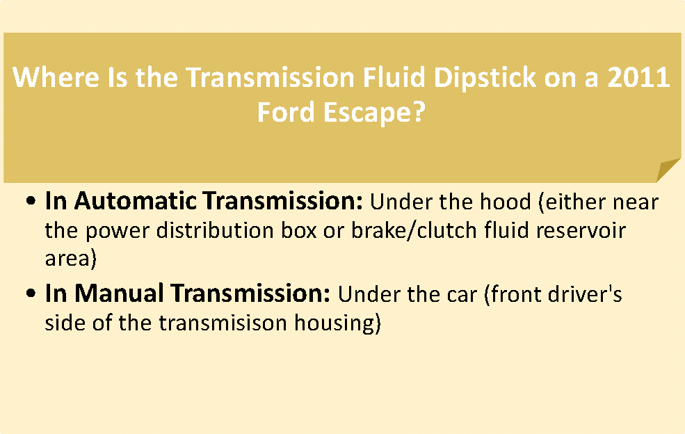 2011 ford escape transmission fluid dipstick