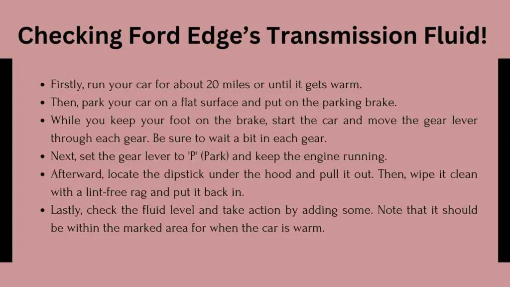 how to check ford edge transmission fluid