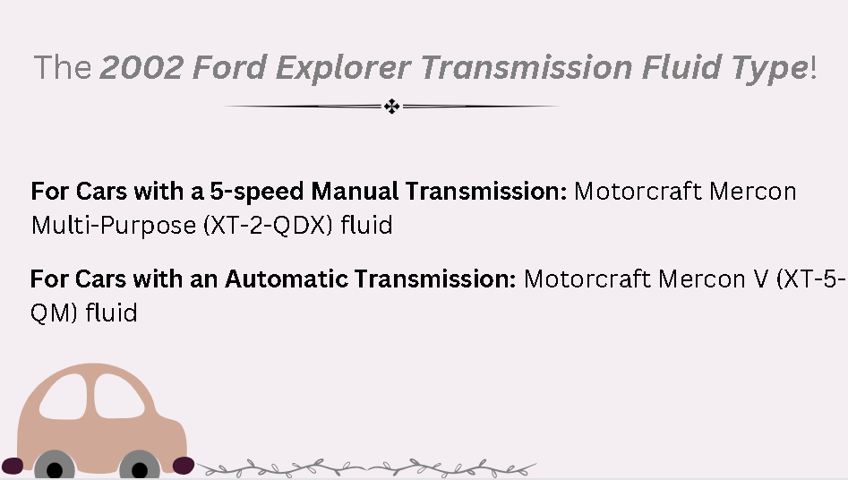 2002 ford explorer transmission fluid type