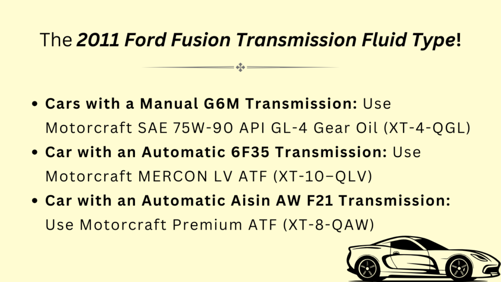2011 ford fusion transmission fluid type