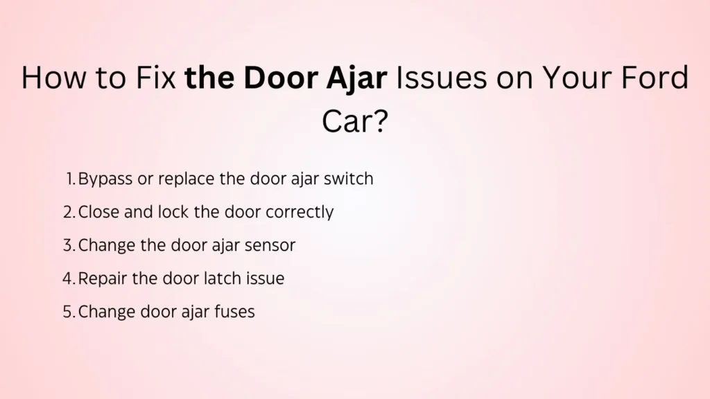 how to fix the door ajar